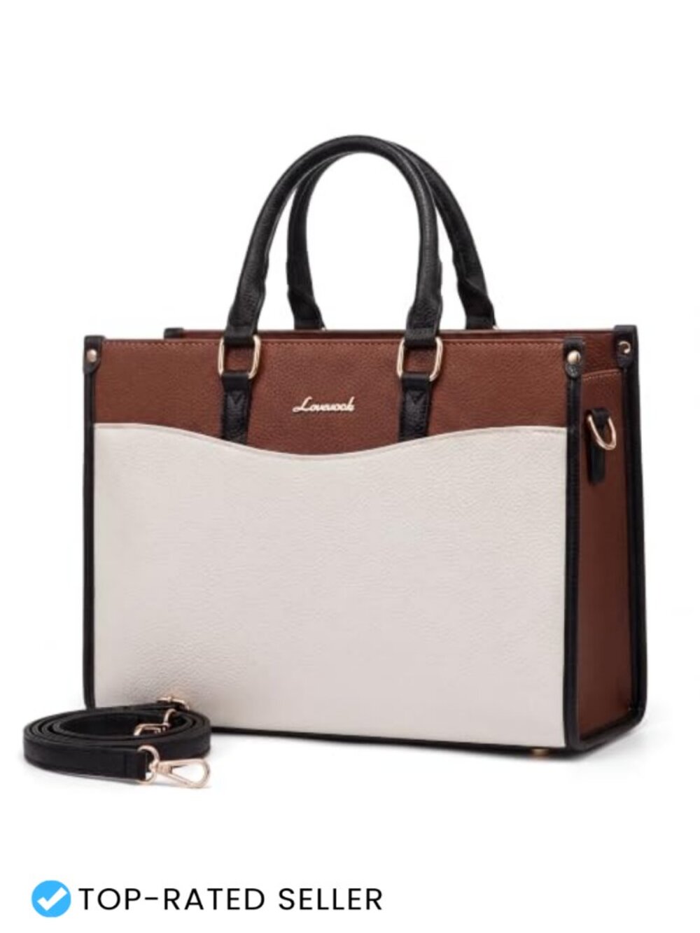 Vintage Color Block Satchel Tote Purse Top Handle Crossbody Vegan Leather